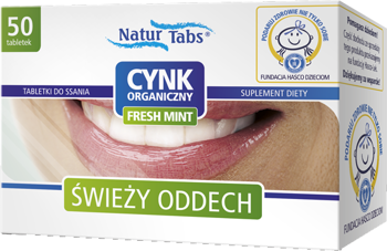 Cynk organiczny Naturtabs Fresh Mint, 50 tabl.